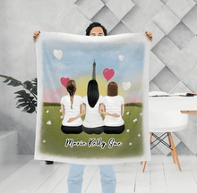 Load image into Gallery viewer, Paris Personalized Best Friend Sister Blanket | Alpha Paw
