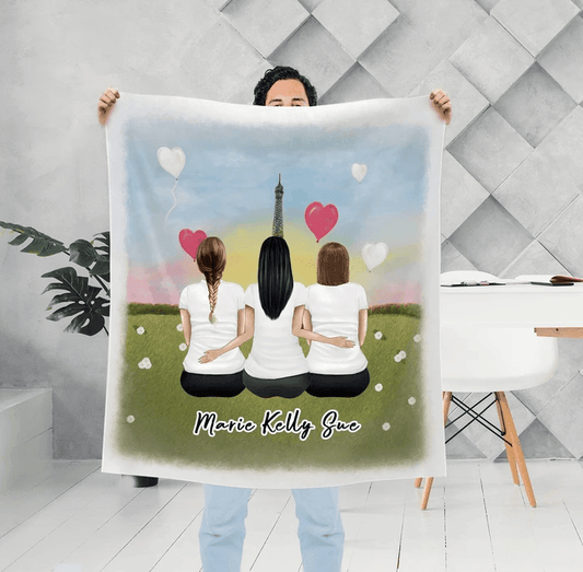 Paris Personalized Best Friend Sister Blanket | Alpha Paw