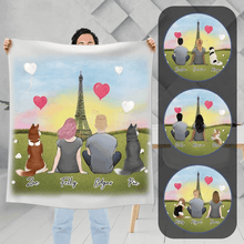 Load image into Gallery viewer, Paris Personalized Pet &amp; Owner Blanket | Alpha Paw
