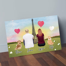 Load image into Gallery viewer, Paris Personalized Pet &amp; Owner Wrapped Canvas | Alpha Paw
