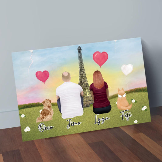 Paris Personalized Pet & Owner Wrapped Canvas | Alpha Paw