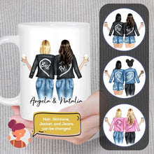 Load image into Gallery viewer, Personalized Best Friend Or Sister With Jackets Coffee Mug | Alpha Paw
