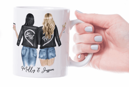 Personalized Best Friend Or Sister With Jackets Coffee Mug | Alpha Paw