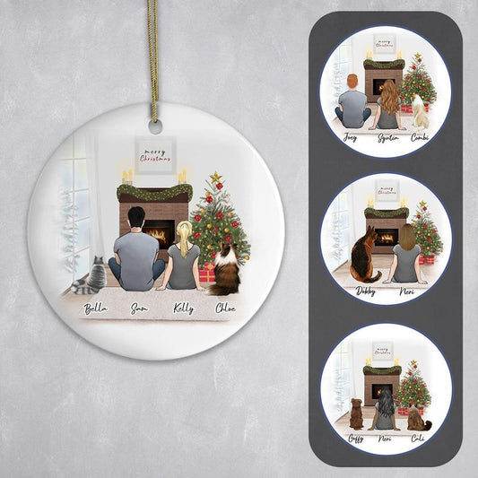 Personalized Pet & Owner Christmas Ornament Circle | Alpha Paw