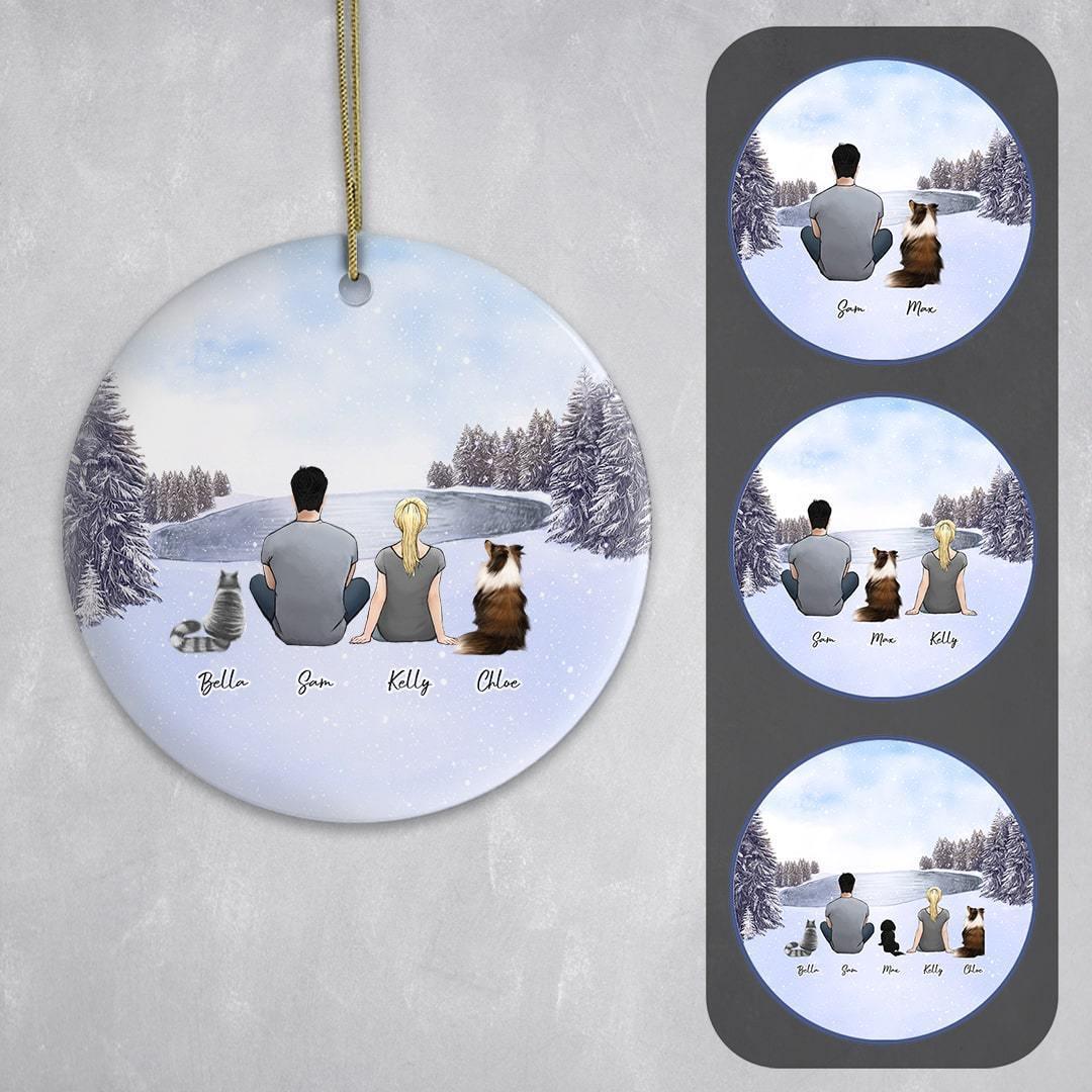 Snow Circle Ornament - Pet & Owner Personalized | Alpha Paw