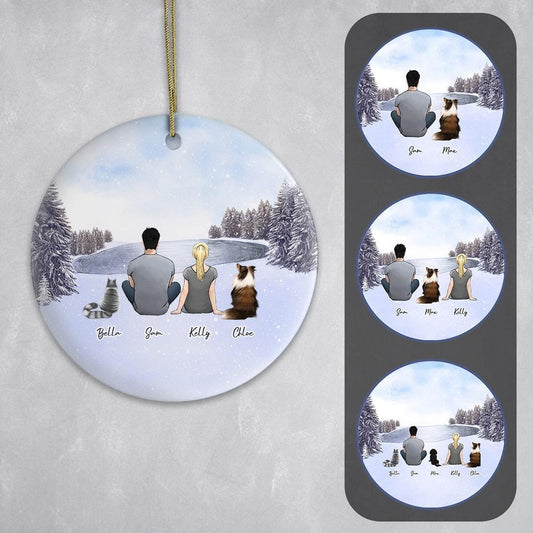 Snow Circle Ornament - Pet & Owner Personalized | Alpha Paw