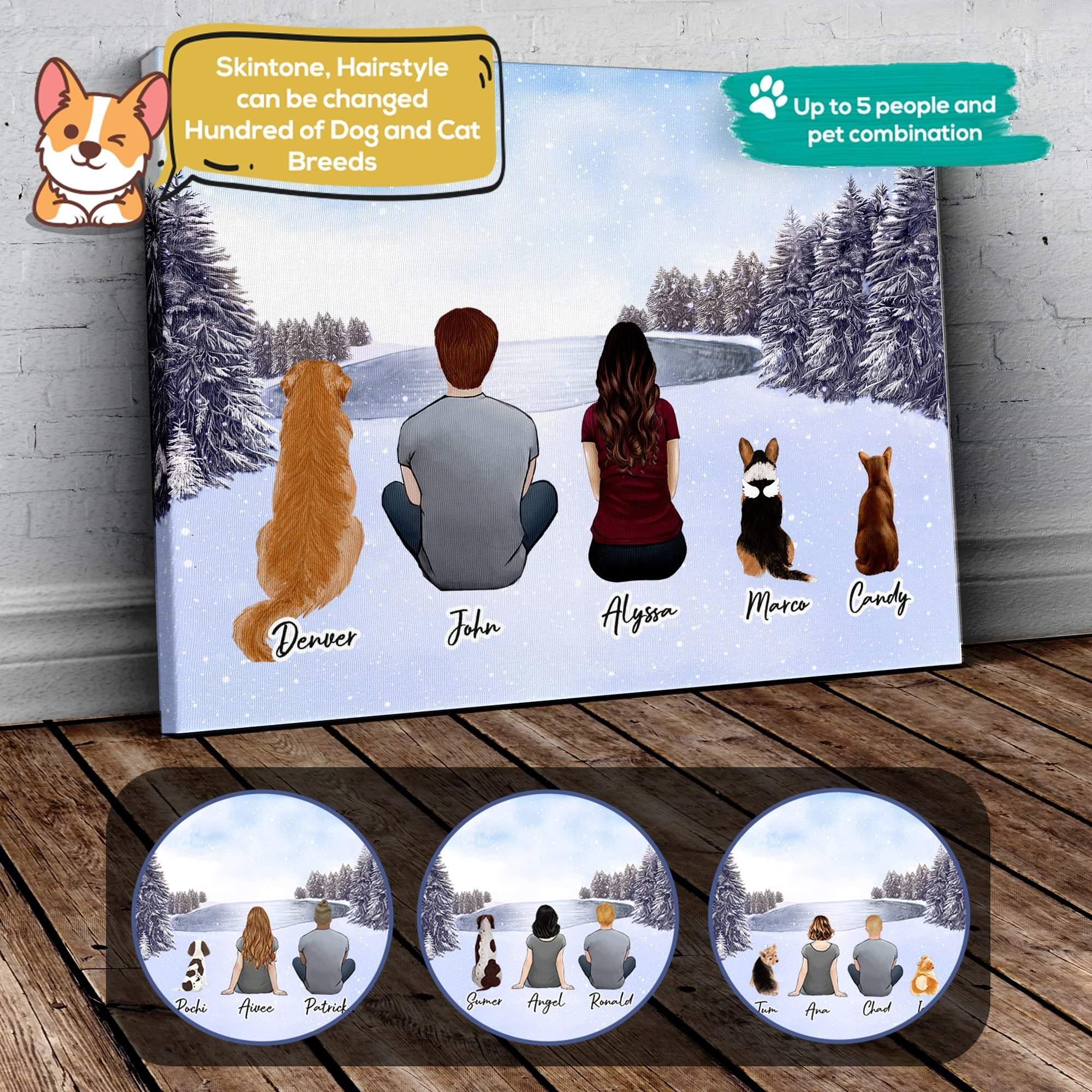 Snow Personalized Pet & Owner Wrapped Canvas | Alpha Paw