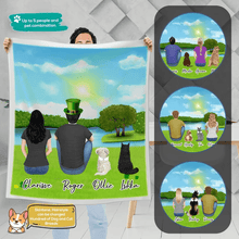 Load image into Gallery viewer, St. Patrick Personalized Pet &amp; Owner Blanket | Alpha Paw

