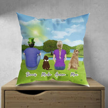 Load image into Gallery viewer, St. Patrick Personalized Pet &amp; Owner Pillow | Alpha Paw
