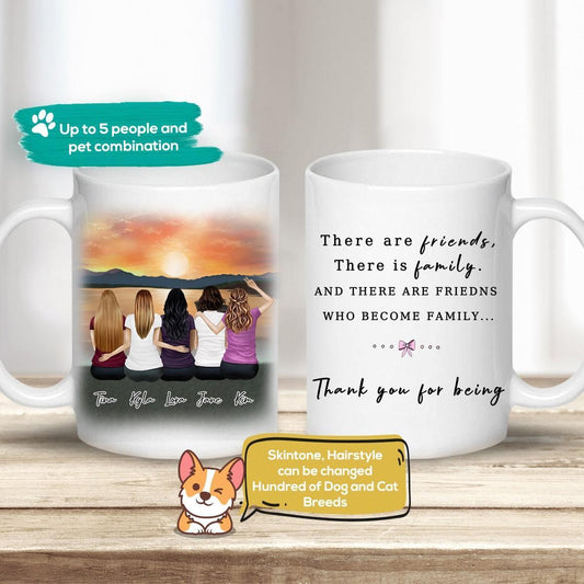 Sunset Personalized Best Friend (Or Sisters) Coffee Mug | Alpha Paw