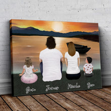 Load image into Gallery viewer, Sunset Personalized Family Wrapped Canvas | Alpha Paw
