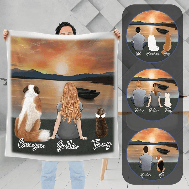 Sunset Personalized Pet & Owner Blanket | Alpha Paw