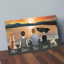 Load image into Gallery viewer, Sunset Personalized Pet &amp; Owner Wrapped Canvas | Alpha Paw
