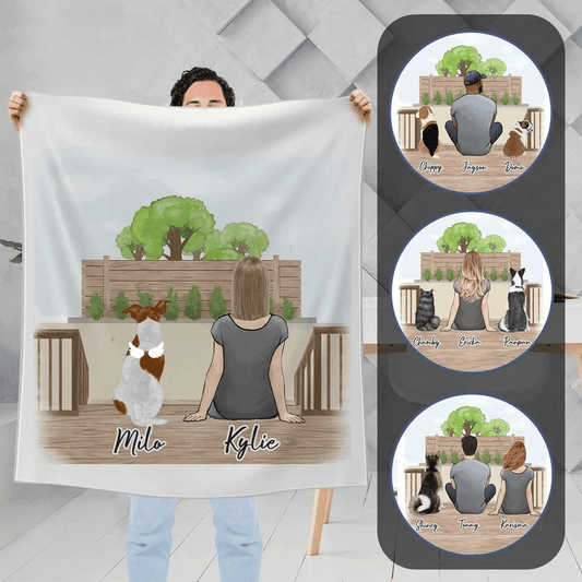 The Backyard Personalized Pet & Owner Blanket | Alpha Paw