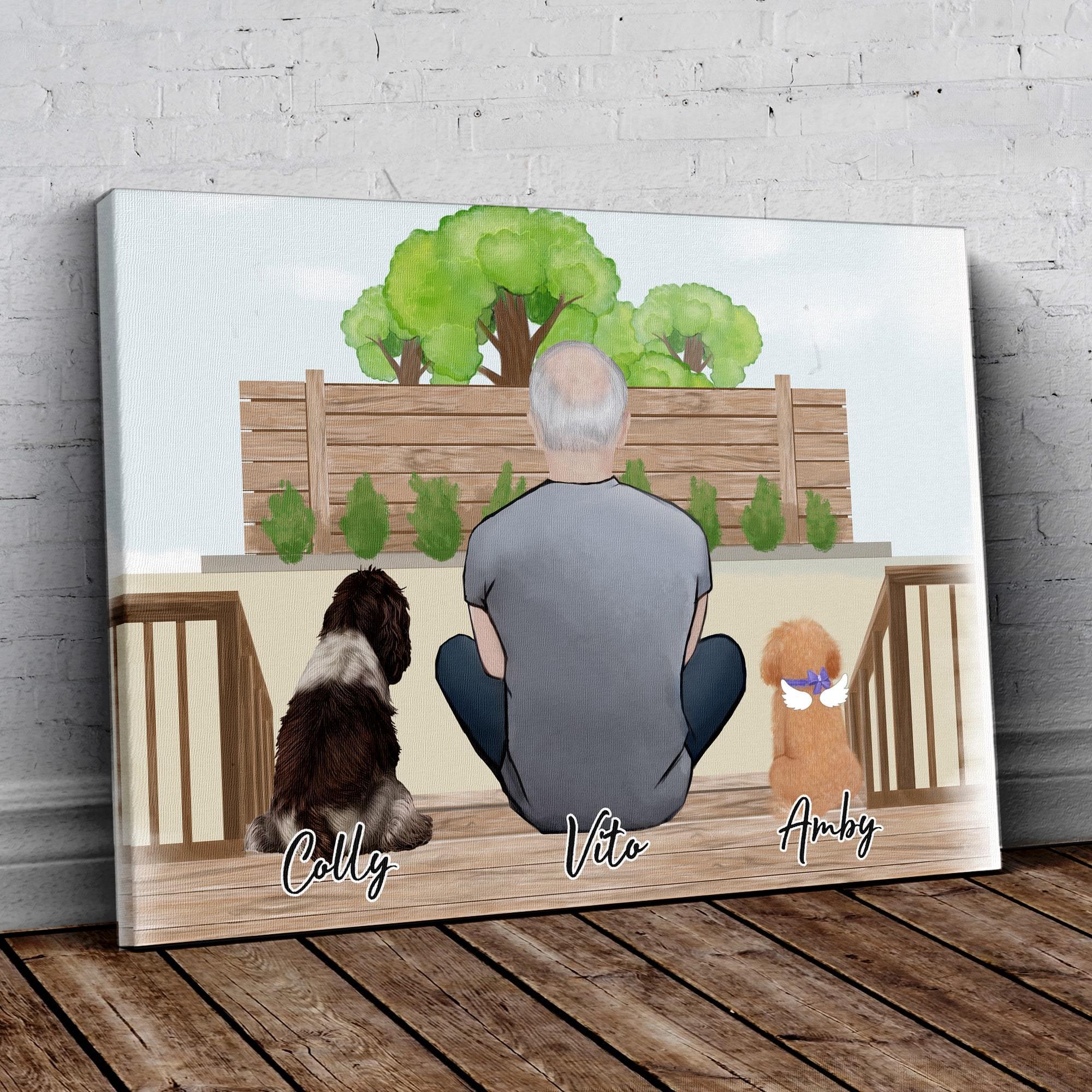 The Backyard Personalized Pet & Owner Wrapped Canvas | Alpha Paw