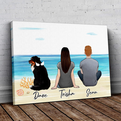 The Beach Personalzied Pet & Owner Wrapped Canvas