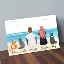 Load image into Gallery viewer, The Beach Personalzied Pet &amp; Owner Wrapped Canvas | Alpha Paw

