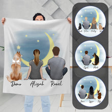 Load image into Gallery viewer, The Moon Personalized Pet &amp; Owner Blanket | Alpha Paw
