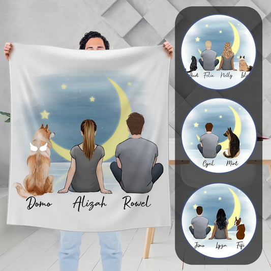 The Moon Personalized Pet & Owner Blanket | Alpha Paw