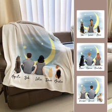 Load image into Gallery viewer, The Moon Personalized Pet &amp; Owner Blanket | Alpha Paw
