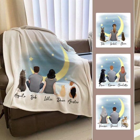 The Moon Personalized Pet & Owner Blanket | Alpha Paw