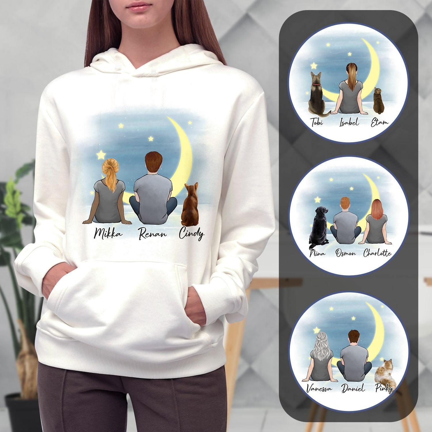 The Moon Personalized Pet & Owner Hoodies | Alpha Paw