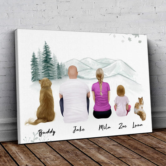 White Mountains Personalized Family Wrapped Canvas | Alpha Paw