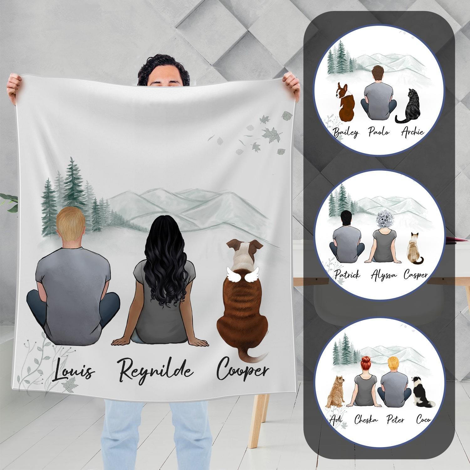 White Mountains Personalized Pet & Owner Blanket | Alpha Paw