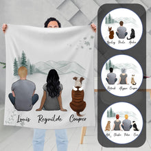 Load image into Gallery viewer, White Mountains Personalized Pet &amp; Owner Blanket | Alpha Paw
