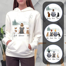 Load image into Gallery viewer, White Mountains Personalized Pet &amp; Owner Hoodies | Alpha Paw

