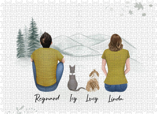 White Mountains Personalized Pet & Owner Puzzle | Alpha Paw