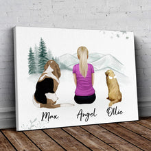 Load image into Gallery viewer, White Mountains Personalized Pet &amp; Owner Wrapped Canvas | Alpha Paw
