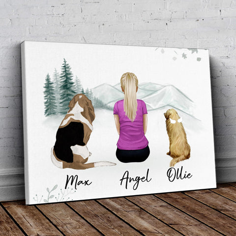 White Mountains Personalized Pet & Owner Wrapped Canvas