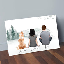Load image into Gallery viewer, White Mountains Personalized Pet &amp; Owner Wrapped Canvas | Alpha Paw

