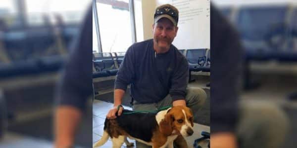 Grateful dog hugs rescuer who saved him from being euthanized