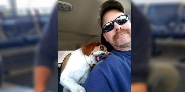 Grateful dog hugs rescuer who saved him from being euthanized