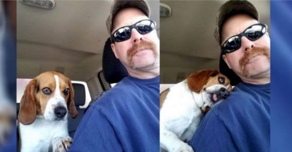 Grateful dog hugs rescuer who saved him from being euthanized