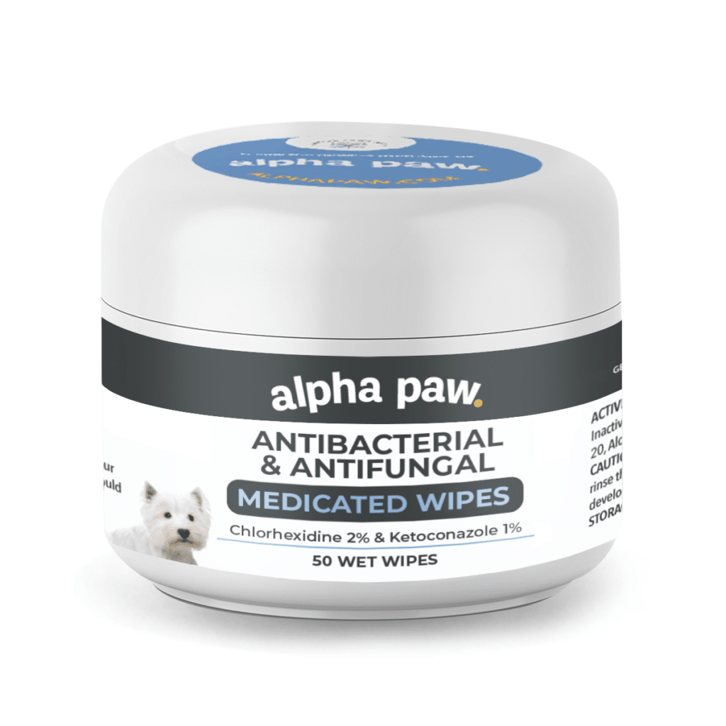 Antibacterial & Antifungal Medicated Wipes Alpha Paw